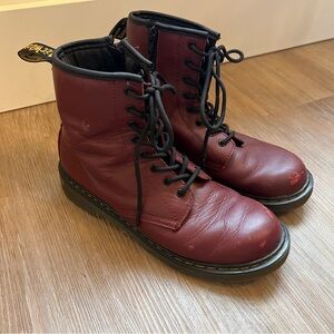Dr. Martens 1460 Y Cherry Red Leather Lace Up Combat Boots Women’s 7 oxblood